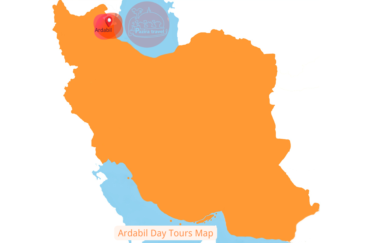 ¡Explora la ruta de viaje de Ardabil en el mapa!